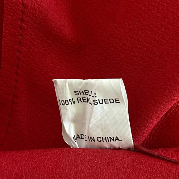 Vintage Di Vita Women’s Red Soft Suede Jacket Y2k Size 4 - Picture 11 of 11